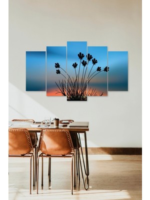 TeknoKapsül Çiçekler Manzara 5 Parçalı Mdf Tablo 60 x 100