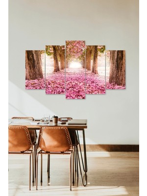 TeknoKapsül Çiçekler 5 Parçalı Mdf Tablo 60 x 100