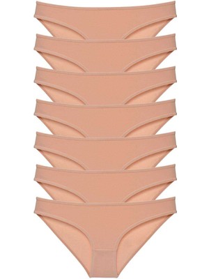 Zenvia 7 Adet Süper Eko Set Likralı Kadın Slip Külot Ten (ZNV-556)