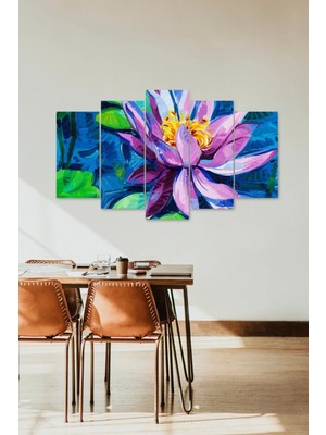 TeknoKapsül Çiçekler 5 Parçalı Mdf Tablo 60 x 100