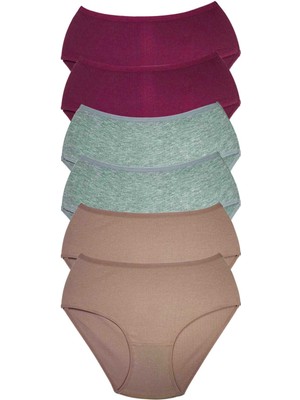 Zenvia 6 Adet Kadın Yüksek Bel Ribana Bato Külot S084 (ZNV-556)