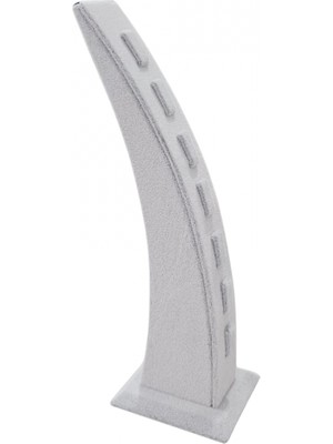 Özer Kutu Dik 7 Li Yüzüklük Standı Süet Tekli Gri (24 Cm)