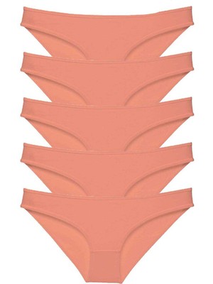 Zenvia 5 Adet Süper Eko Set Likralı Kadın Slip Külot Pudra (ZNV-556)