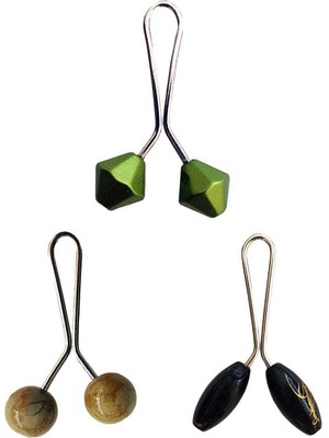 Zenvia 3 Adet Tesettür Eşarp ve Şal Klipsi Hardal Siyah Yeşil (ZNV-556)