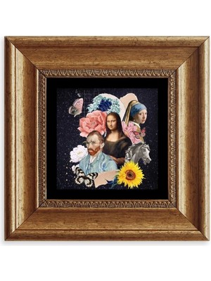 TeknoKapsül Van Gogh Çerçeveli Taş Tablo 20 cm