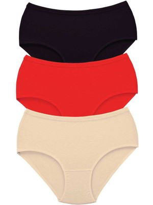 Zenvia 3 Adet Tutku Kadın Yüksek Bel Bato Kalın Lastik Külot S1 (ZNV-556)