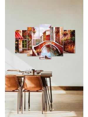 TeknoKapsül Şehir Manzarası 5 Parçalı Mdf Tablo 60 x 100