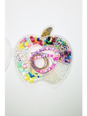 Zenvia Hobi Takı Tasarım Seti Boncuk Harf Gülen Surat Temalı Klipsli Full Set (ZNV-556)