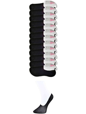 Zenvia Siyah Kadın Babet Çorap 12 Çift (ZNV-556)