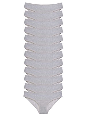 Zenvia 12 Adet Süper Eko Set Likralı Kadın Slip Külot Gri (ZNV-556)