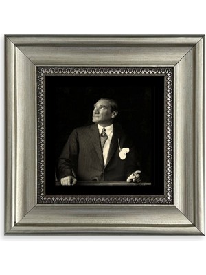 TeknoKapsül Atatürk Çerçeveli Taş Tablo 20 cm