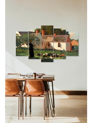 TeknoKapsül Kadın Manzarası 5 Parçalı Mdf Tablo 60 x 100