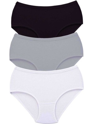Zenvia 3 Adet Tutku Kadın Yüksek Bel Bato Kalın Lastik Külot S6 (ZNV-556)