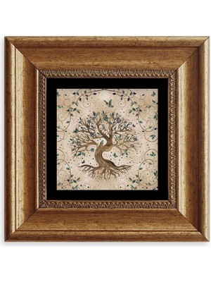 TeknoKapsül Hayat Ağacı Çerçeveli Taş Tablo 20 cm