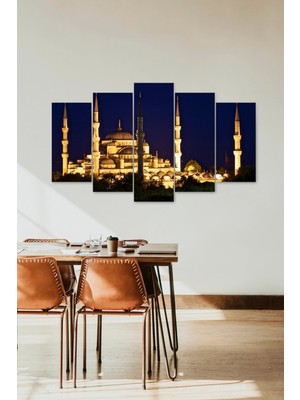 TeknoKapsül Camii Manzara 5 Parçalı Mdf Tablo 60 x 100