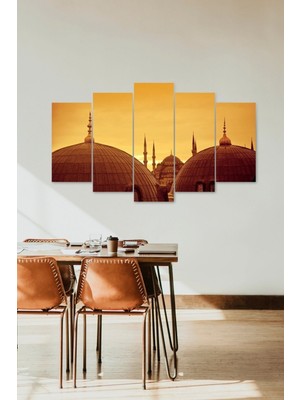 TeknoKapsül Camii Manzara 5 Parçalı Mdf Tablo 60 x 100