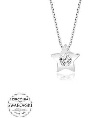 Özcömert Silver Swarovski Taşlı Gümüş Yıldız Bayan Kolye