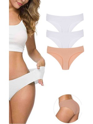 Zenvia 3 Adet Kadın Dikişsiz Lazer Kesim Esnek Iz Yapmayan Külot S3 (ZNV-556)