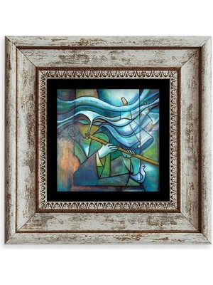 TeknoKapsül Soyut Çerçeveli Taş Tablo 20 cm