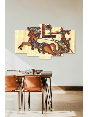 TeknoKapsül At Ok Kadın Manzara 5 Parçalı Mdf Tablo 60 x 100