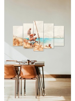 TeknoKapsül Insan Manzarası 5 Parçalı Mdf Tablo 60 x 100