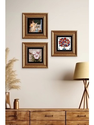 TeknoKapsül Mistik 3 Lü Set Çerçeveli Taş Tablo 20 cm