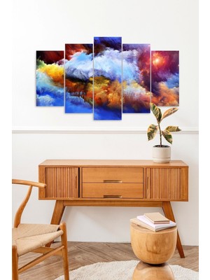 TeknoKapsül Manzara Doğa Retro 5 Parçalı Mdf Tablo 60 x 100