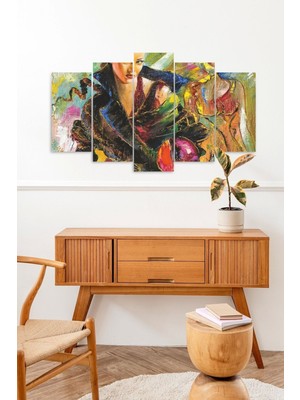 TeknoKapsül Kadın Manzarası 5 Parçalı Mdf Tablo 60 x 100