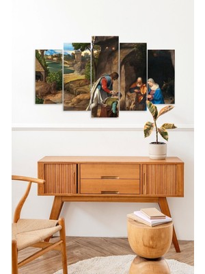 TeknoKapsül Insan Manzarası 5 Parçalı Mdf Tablo 60 x 100