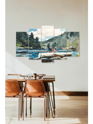 TeknoKapsül Deniz Manzarası 5 Parçalı Mdf Tablo 60 x 100
