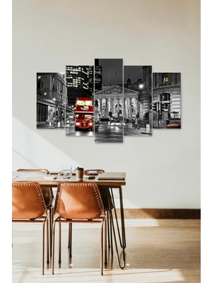 TeknoKapsül Şehir Manzarası 5 Parçalı Mdf Tablo 60 x 100