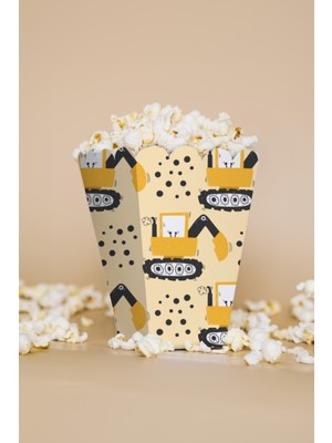 Niksy Design Inşaat Temalı Mini Mısır Popcorn Kutusu 8 Adet