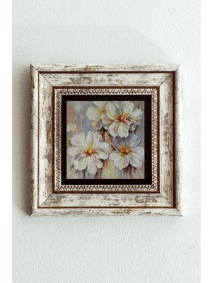 TeknoKapsül Çiçek Çerçeveli Taş Tablo , Çerçeveli Taş Duvar DEKORU-ENKCRCVTBL-00204 20 cm