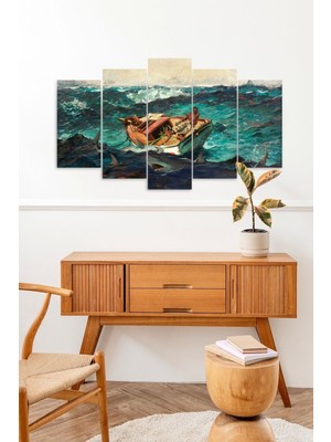 TeknoKapsül Deniz Manzarası 5 Parçalı Mdf Tablo 60 x 100