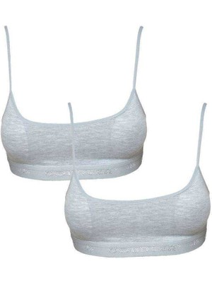 Zenvia Pedli Ip Askılı Gri Büstiyer 2 Adet (ZNV-556)