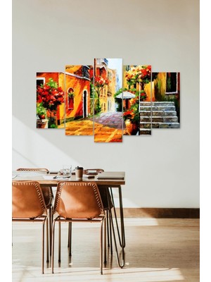 TeknoKapsül Çiçekler Bahar 5 Parçalı Mdf Tablo 60 x 100