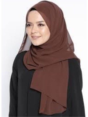 Sedef Şifon Şal,koyu KAHVERENGI,70X200