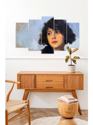 TeknoKapsül Kadın Manzarası 5 Parçalı Mdf Tablo 60 x 100