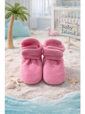 Pico Baby Organik Pamuk Astarlı, Bebek Ilk Adım Ayakkabısı, Kaydırmaz Taban, Bebek Pandufu, Pembe Patik