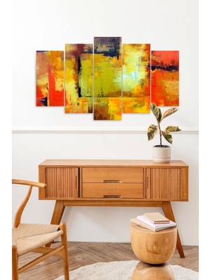 TeknoKapsül Manzara Doğa Retro 5 Parçalı Mdf Tablo 60 x 100