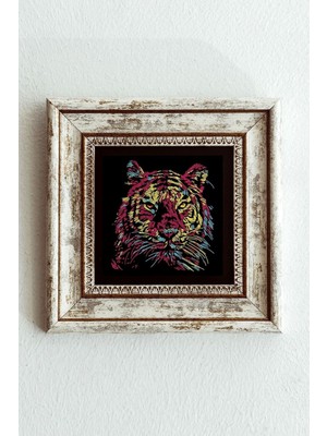 TeknoKapsül Soyut Çalışma Çerçeveli Taş Tablo , Çerçeveli Taş Duvar DEKORU-ENKCRCVTBL-00104 20 cm