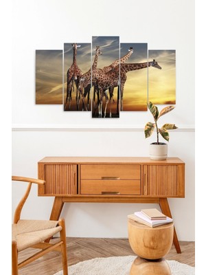TeknoKapsül Zürafa 5 Parçalı Mdf Tablo 60 x 100