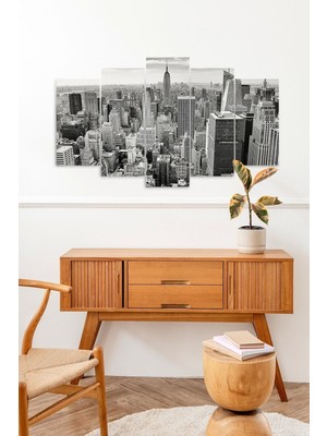 TeknoKapsül Gökdelen Şehir 5 Parçalı Mdf Tablo 60 x 100