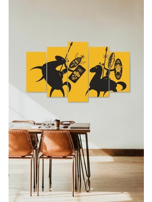 TeknoKapsül Düello Manzara 5 Parçalı Mdf Tablo 60 x 100