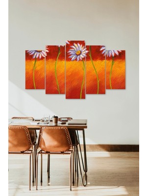 TeknoKapsül Papatya 5 Parçalı Mdf Tablo 60 x 100