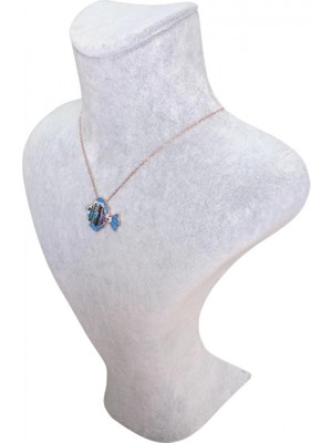 Özer Kutu Kuğu Kolye & Gerdanlık Sergileme Mankeni Gri Süet 23 cm 1.boy