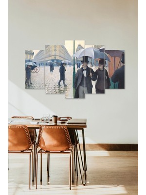 TeknoKapsül Yağmur Şehir 5 Parçalı Mdf Tablo 60 x 100