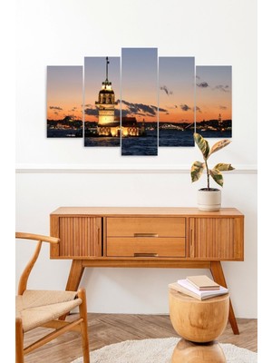 TeknoKapsül Kız Kulesi 5 Parçalı Mdf Tablo 60 x 100