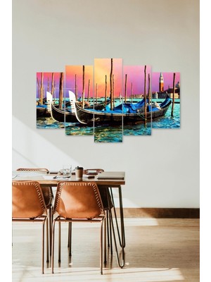 TeknoKapsül Deniz Manzarası 5 Parçalı Mdf Tablo 60 x 100