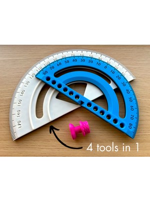 Antilop 4’ü 1 Arada Ayarlanabilir Açı Ölçer – 90° Ayarlı Işaretleme Mastarı | Marangoz Mimar Ölçü Aparatı